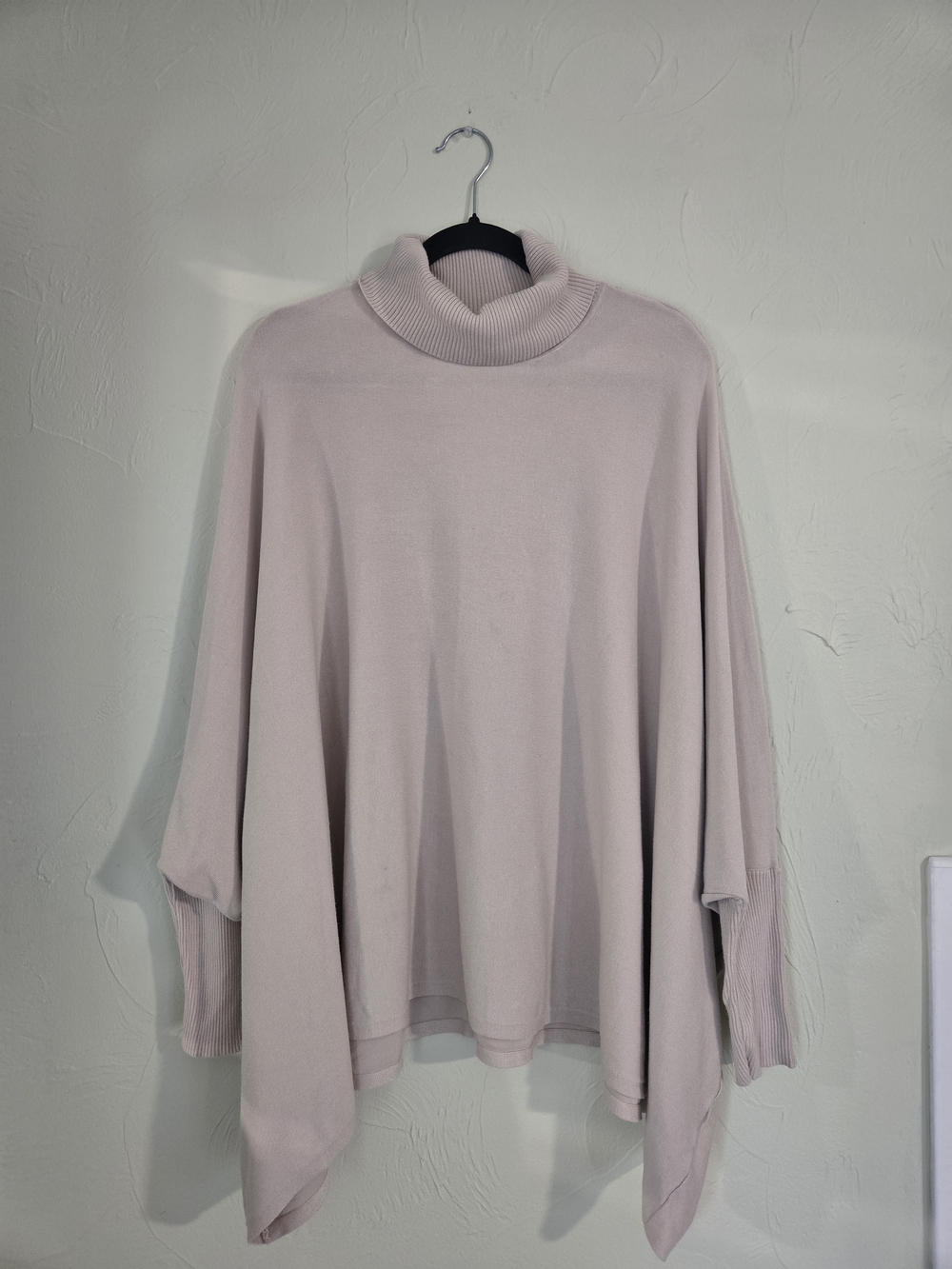 Alfani Women's XL Neutral Beige Poncho-Style Turtleneck Sweater